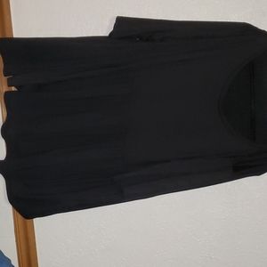 Black mid Sleve shirt with roushing